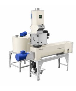 MMCTECH SCCT-0020 Series Continuous Seed Treating and Coating Machine for sale designed for seed treatment, seed coating, liquid dosing, rotary seed valve control and commercial seed dressing applications.