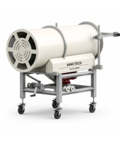 MMCTECH SCDT-0050 Cylindrical Seed Treating Machine for sale designed for peanut coating, soybean treatment, seed dressing, liquid application and continuous agricultural product coating.