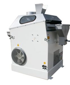 Seed processing machine with vibratory pressure-type deck
