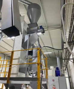 Industrial seed dryer with zigzag air separator