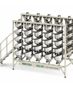 MMCTECH SSS-001 Spiral Seed Separator Machine for sale designed for gravity-based round seed separation, irregular seed classification, seed grading and commercial seed processing applications.