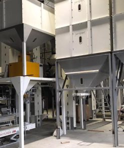 Yellow Peas Processing Plant with Seed Bagging Machine and Storage Silos