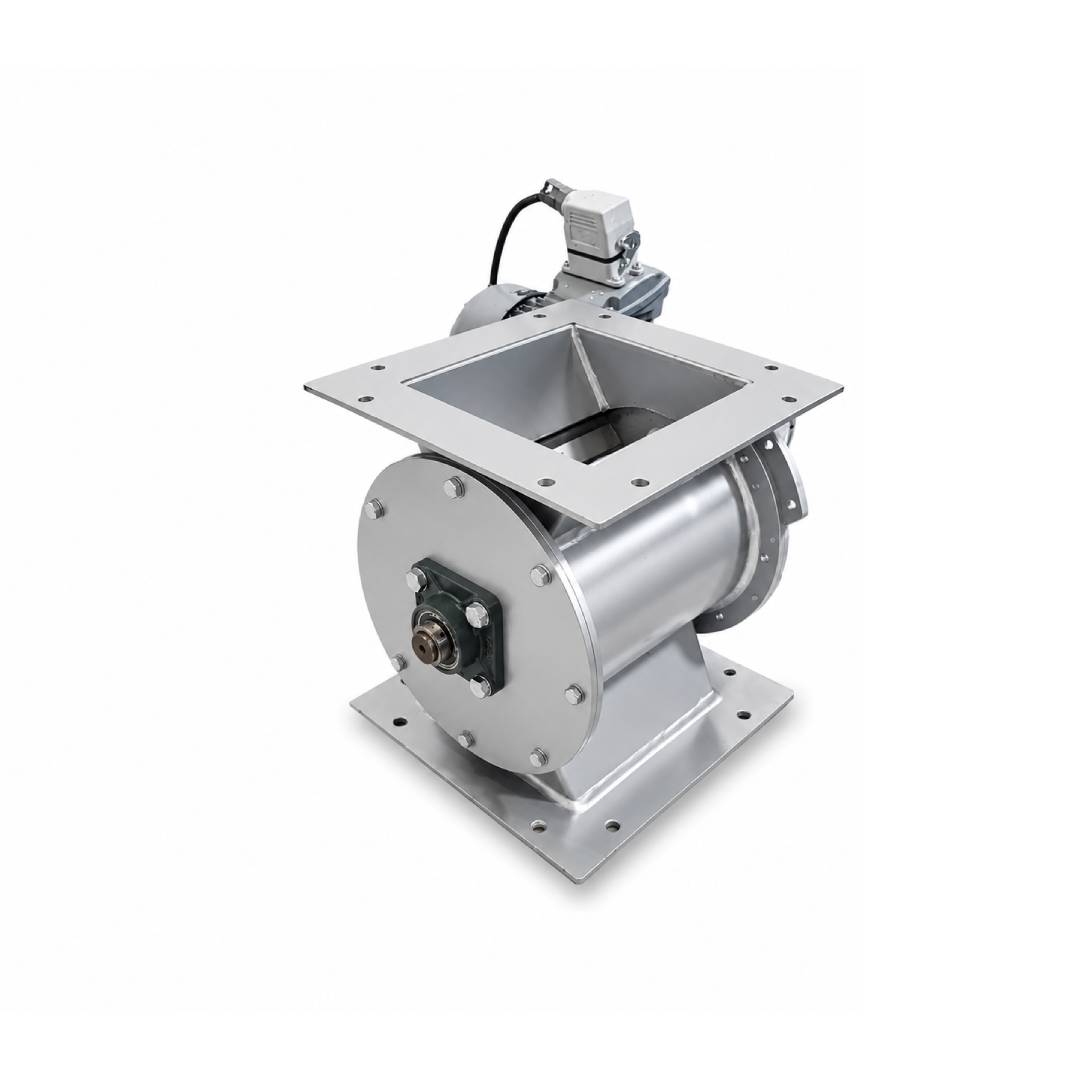 MMCTECH DCAL-1000 Rotary Airlock Valve for sale designed for dust collector discharge, industrial airlock systems, pneumatic conveying, pressure control and seed processing dust collection applications.