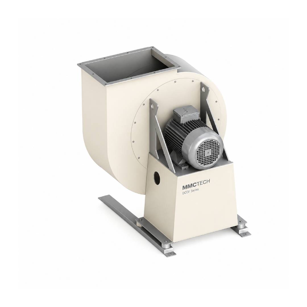 MMCTECH DCCF Series Centrifugal Fan System for sale designed for industrial airflow, dust collection, seed processing aspiration, grain cleaning ventilation and pneumatic material handling applications.