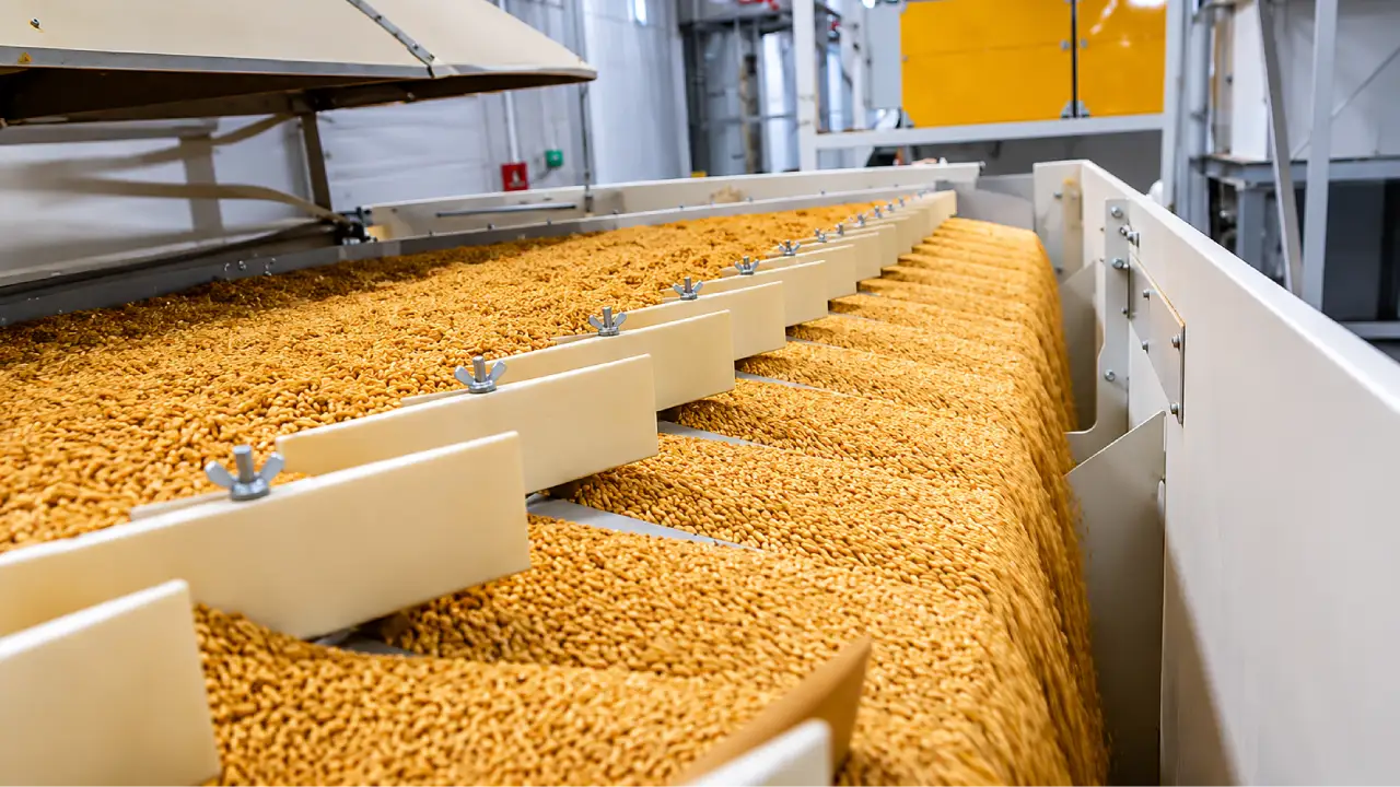 MMCTECH gravity separator upper deck showing precision grain flow and density separation process