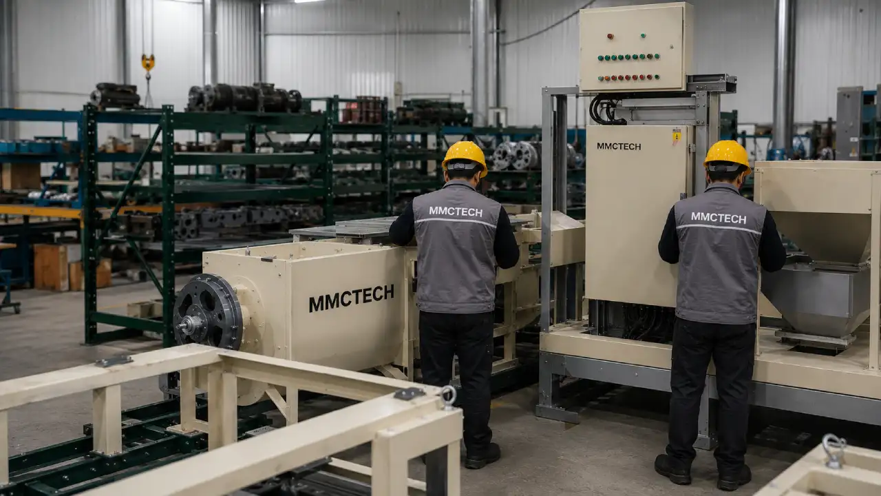 MMCTECH seed processing machinery production facility manufacturing advanced seed cleaning, grain processing, and agricultural automation equipment.