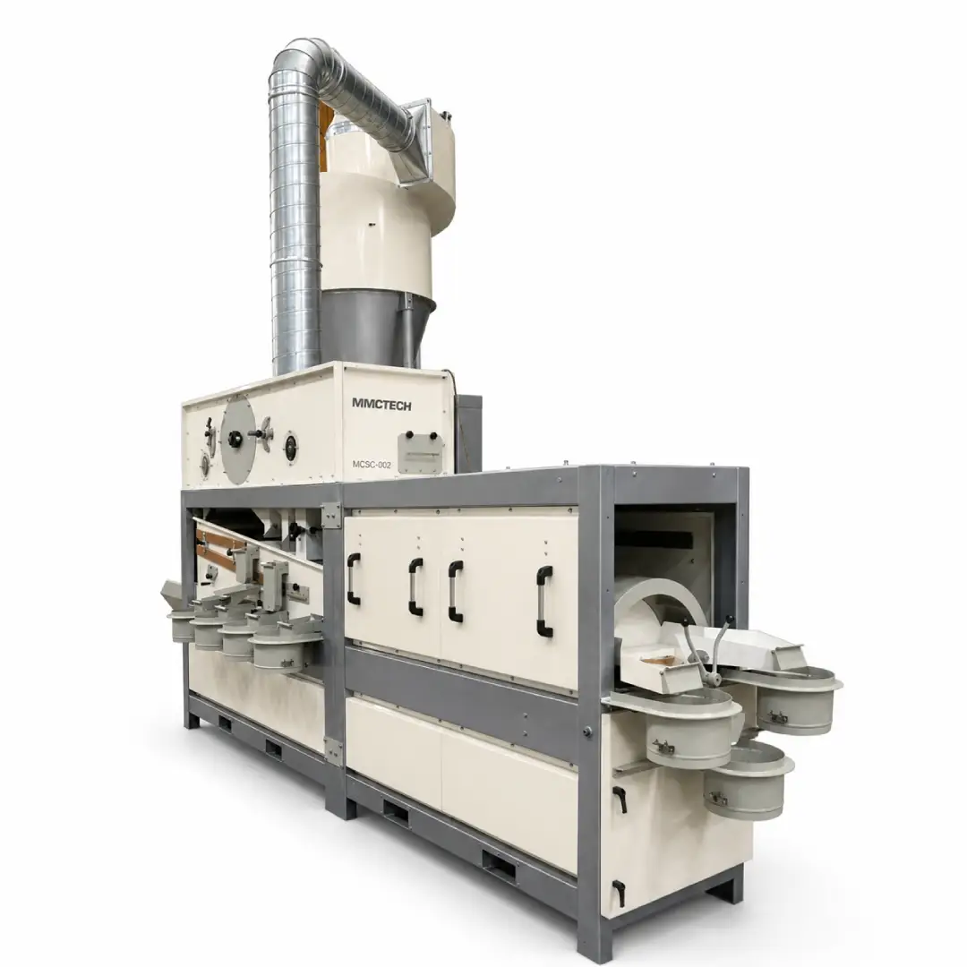 MMCTECH MCSC-002 Combi Seed Cleaner Machine for sale designed for seed cleaning, grain cleaning, pulse processing, air aspiration cleaning and precision seed grading applications.
